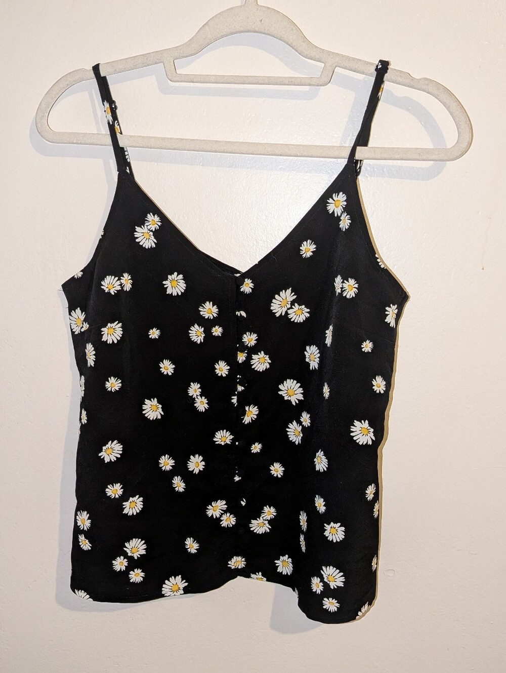 Sanctuary Black Daisy Button-Front Cami Size M
